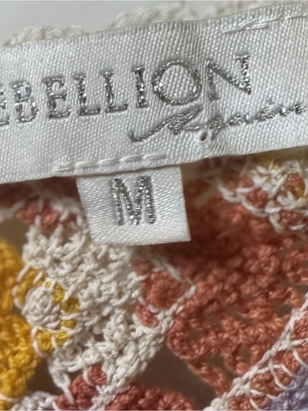 Rebellion Again Crochet Granny Square Knit Top Cottagecore boho Festival |Medium - Picture 3 of 4